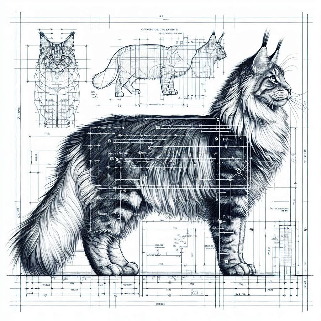 Plan technique du Maine coon